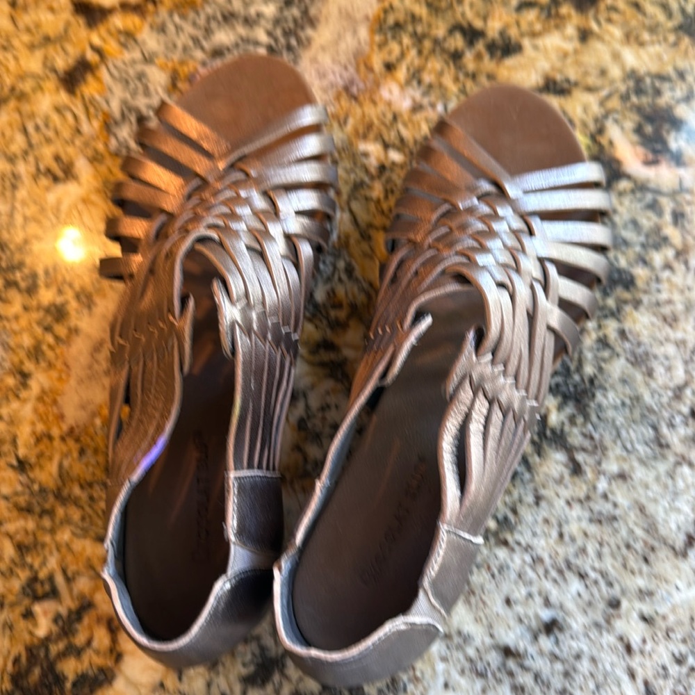 Silver metallic sandals